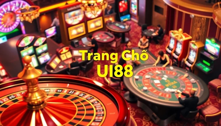 Experience the excitement of 'Trang Chủ UU88' at a bustling casino featuring roulette and poker.