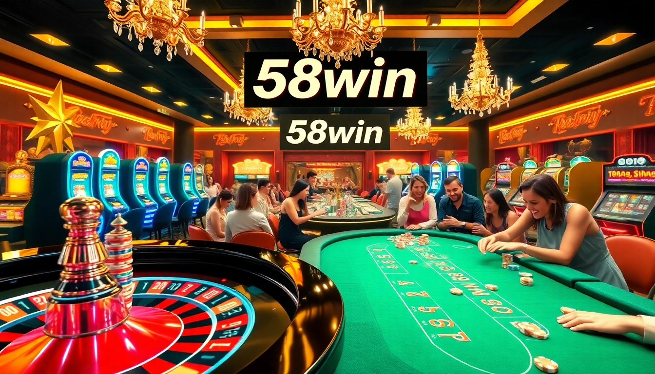 Experience the thrill at 58win's vibrant casino scene with roulette, poker, and slot machines.