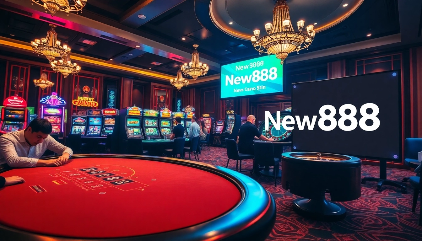 Players at a blackjack table enjoying the thrill of gambling at New888 Casino, showcasing luxury and excitement.