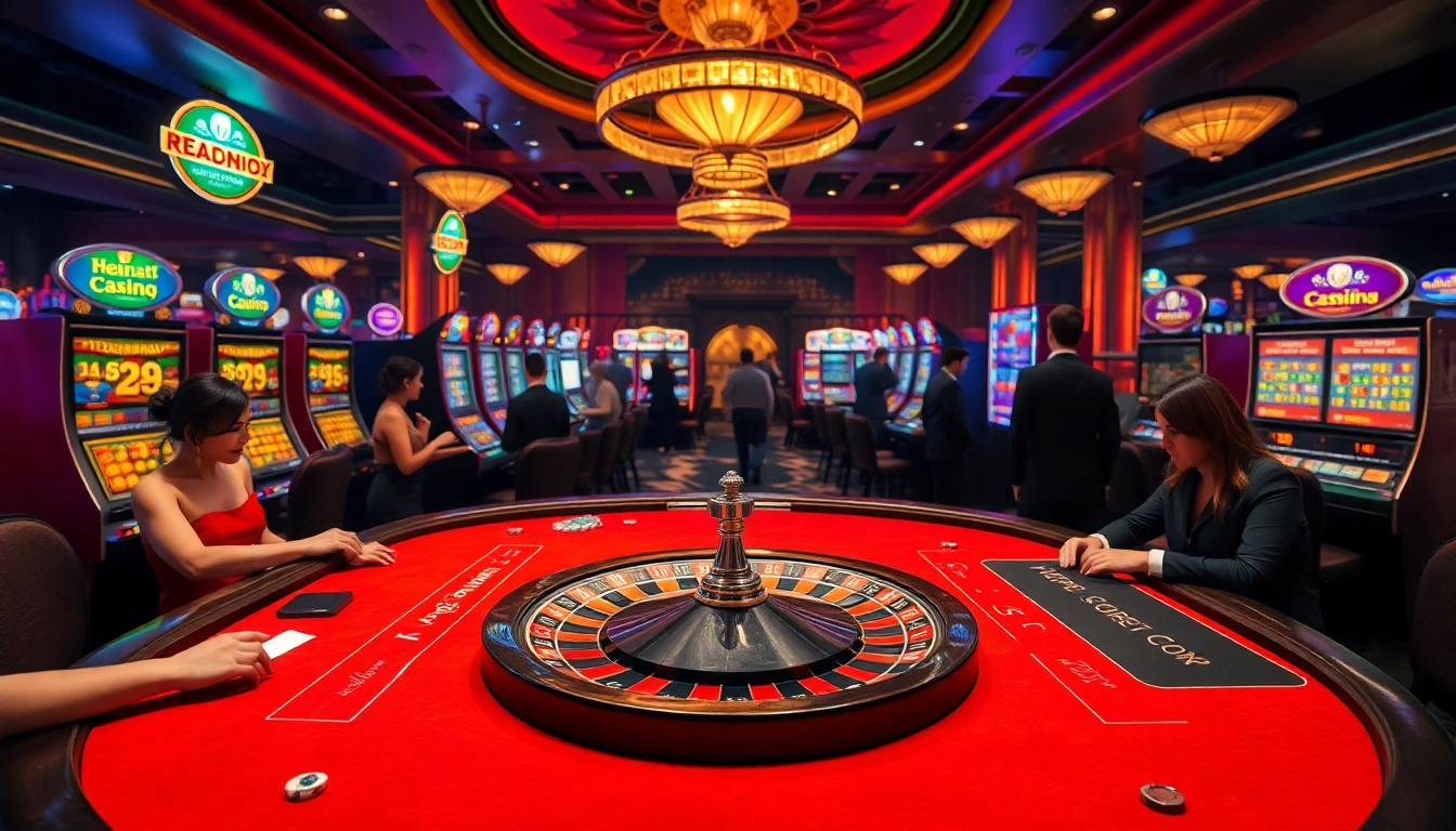 Baccarat table action in a bustling casino; explore gaming at https://go8.onl/ for online thrills.