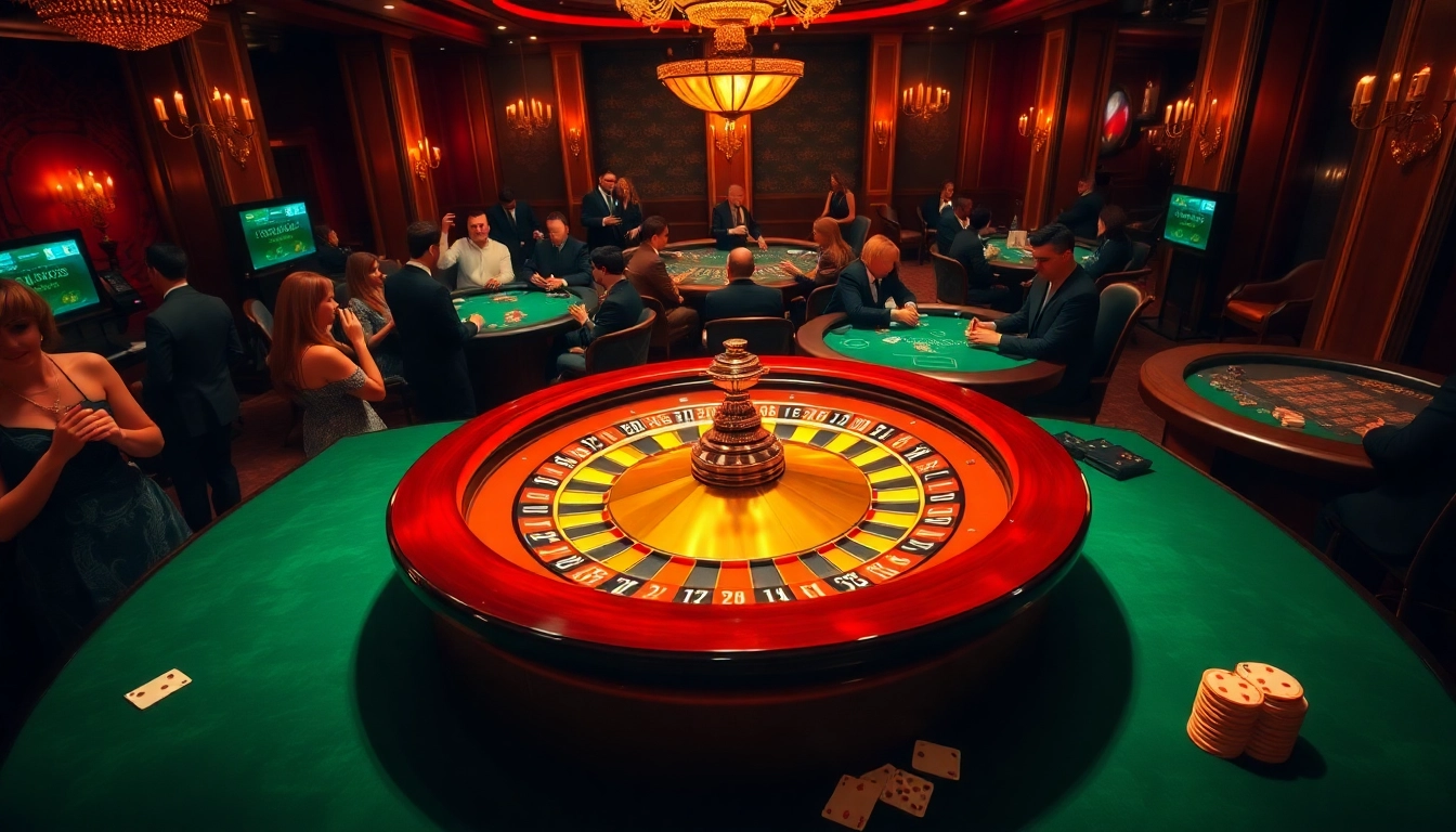 Experience the excitement of roulette at https://jun88bet.net/ with elegant players enjoying a thrilling casino night.